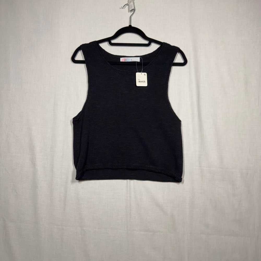 Free People FP Beach Tank Top Womens Extra Small Knit Cropped   Barbiecore NWT